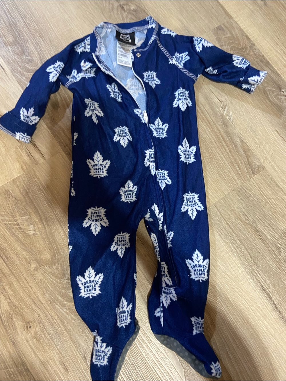 NHL Toronto Maple Leafs Navy and White Footed One-Piece